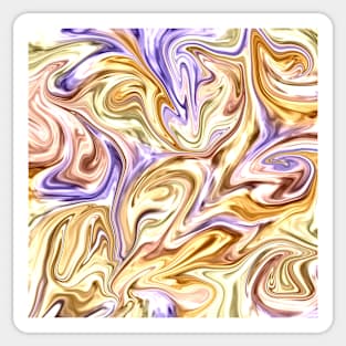 Trendy bright purple gold  liquid marble abstract swirl waves pattern Sticker